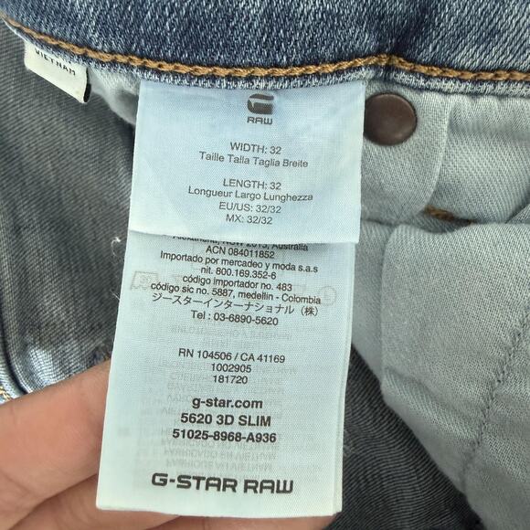 G-Star RAW Jeans Mens 32x32 5620 3D Slim Distressed Washout Moto Tapered Stretch - Picture 10 of 12